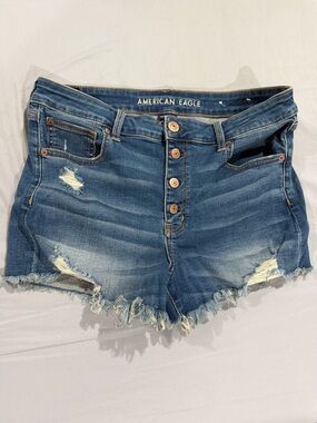 American Eagle Outfitters Distressed Jean Cutoff Shorts - Blue